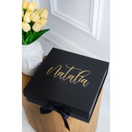 OUTLET Pudełko ozdobne XL - czarne Natalia / Czy zostaniesz moją Świadkową  nr 387