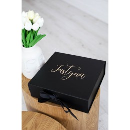 OUTLET Pudełko ozdobne XL - czarne Justyna/ Dla najlepszej Świadkowej nr 190