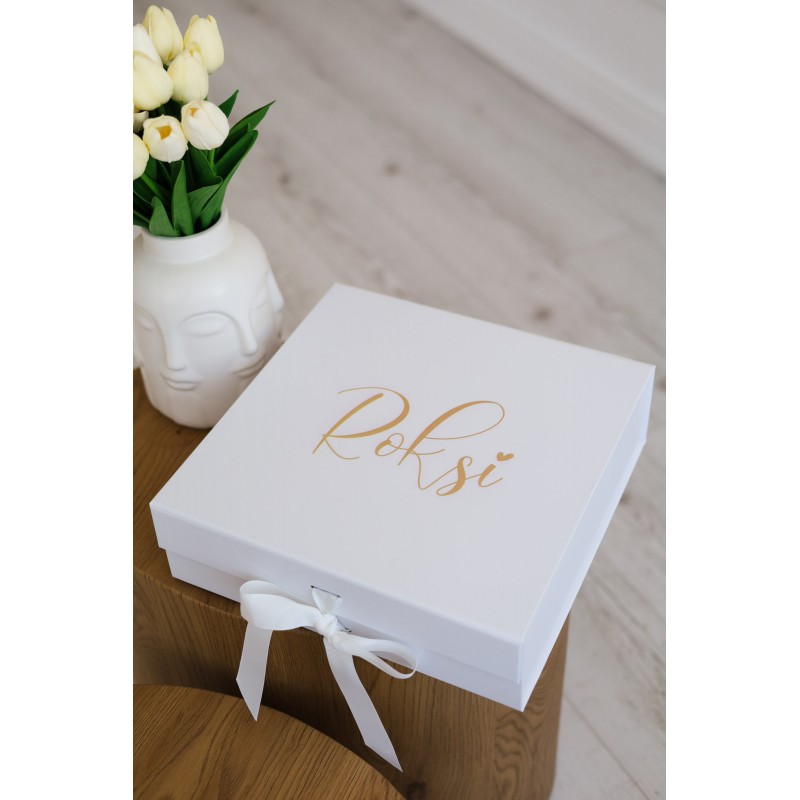 OUTLET Pudełko ozdobne XL - białe Roksi/Najpiękniejsza Panna Młoda nr 243