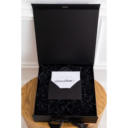 Pudełko ozdobne XL - czarne ze srebrnym napisem z plexi